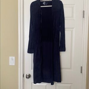 Anthro  Pilcro button down navy midi shirt dress/layering piece. Size M. NWT